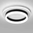 Round Modern LED Flush Mount Ceiling Lamp, 24W LED Light Fixture, Black Small Hallway Ceiling Light for Dining Room, Bedroom, Kitchen, Bathroom, Entryway Lighting (WarmWhite 3000K)