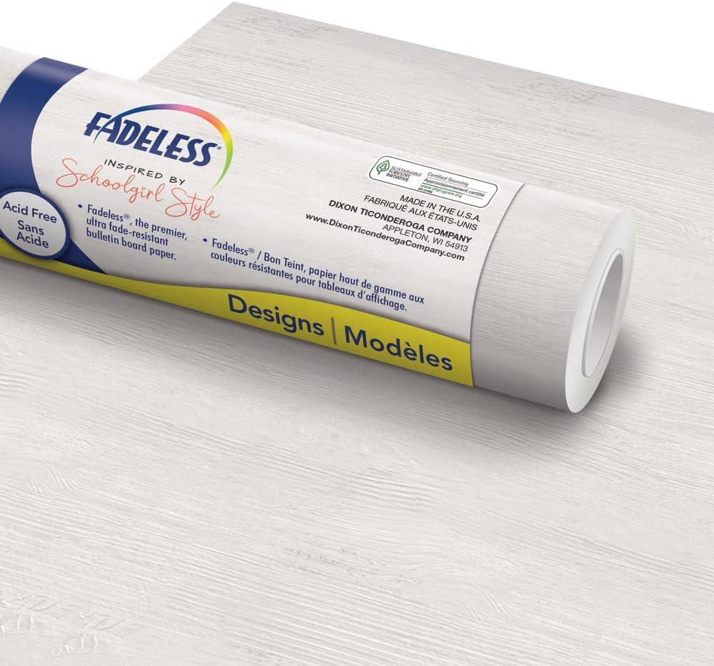 Fadeless Schoolgirl Style Bulletin Board Paper, Southern Belle Shiplap, 47.25" x 50', 1 Roll