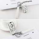 3 x 1797 Key Fob Cover for Mercedes Benz A C E G CLA CLS GLA SL Class Accessories Bling Keychain Car Smart Remote Case Shell Girly Cute 4 Button White Silver TPU