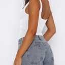 Imily Bela Womens Summer Tank Tops Ruched Double Lined Sleeveless Y2K Going Out Crop Shirts (Large, White)