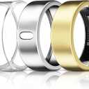 3 Pack Cover Compatible with Ultrahuman Ring Air, Support Charging with Cover on, Anti-Scratch TPU Ultra Human Ring Protector for Women Men (Size 7, Clear+Silver+Gold)