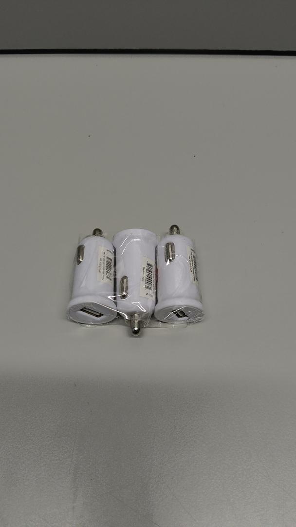 USB Car Charger White ZPC-UAB1-WH, Pack of 3
