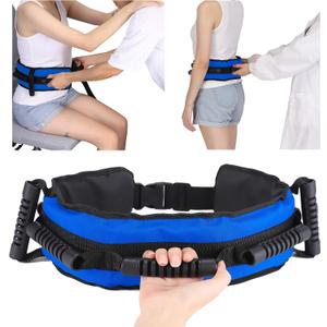 Gait Belt for Seniors, Transfer Belt with 7 Nylon Padded Handles, Medical Belt for Lifting Patients, Safety Gait Belt for Elderly Easy to Use Quick Release Buckle (Blue) (Long)