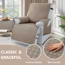 100% Waterproof Recliner Chair Covers 23.6", Non-Slip Recliner Cover for Chair with Pocket Washable Recliner Covers that Stay in Place with Elastic Straps for Dogs Cats Kids Pets-Khaki