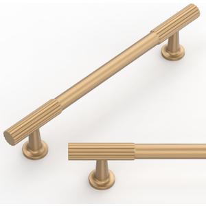 10 Pack Champagne Bronze Cabinet Pulls 5 Inch(128mm) Kitchen Cabinet Handles Cabinet Hardware for Drawer Pulls (5" Hole Center)