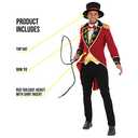 fun shack Ringmaster Costume for Men, Circus Ring Master Outfit, Carnival Costume for Themed Events and Parties (Large, Red)
