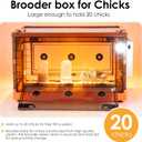 Chicken Brooder Box for Chicks with Chicken Coop Heater, Smart Temperature Control Chicken Brooder Heater, Chick Brooder with Chicken Feeder and Waterer Set for Chicks (23.6" x 16.5" x 17.8")