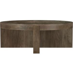 Coaster Home Furnishings - Kinkaid - Mango Wood - Round Coffee Table with Intersecting Base, Thick Slab Legs, Straight-Edge Profile and Modern Style - Living Room - 38 Inch - Brown - 710138, 38 inch diameter