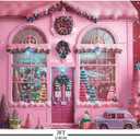2 x AIBIIN 7x5ft Winter Christmas Backdrop for Photography - Santa's Toy Shop Christmas Store Background - New Year Window Gift Decor for Girls Birthday Portrait Photo Studio Props