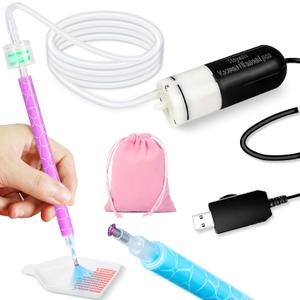 Electric Diamond Painting Pen with 2 Pens - Adjustable Suction, E Painter for Diamond Painting Art Pen Without Wax, Art Accessories for Setting AB Stones, Long-Lasting - Black