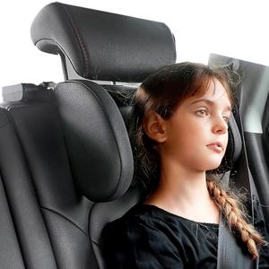 JZCreater Car Headrest Pillow, 180Adjustable Head Neck Support Pillow, U- Shaped, Travel Sleeping Car Headrests, Only for Car Seat Headrest with 2 Metal Poles Not for Fixed or Integrated headrests (Black)