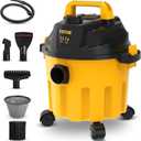 VEVOR Shop Vac Wet and Dry Vacuum Cleaner 2.6 Gallon 2.5 Peak HP - Powerful Suction with Blower Function & Attachments 3-in-1 Crevice Nozzle - Perfect for Car Carpet Debris Pet Hair Black/Yellow