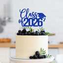 Glittery Class of 2026 Cake Topper, Congrats Grad, Congrats 2026, Congratulations 2026, High School/College Graduation Party Decorations Blue