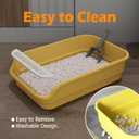 Extea Large Cat Litter Box with High Sides,Cat Boxes for Indoor Cats,Cat Litter Pan for Kitty,Litter Box with Low Entry,Easy to Clean,Anti-Splashing,23.6" x15.7" x6.2" (White)
