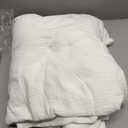 PHF Cotton Muslin Comforter Set King Size, Ultra Soft, Breathable & Lightweight All-Season Bedding, Filling: 100% Polyester, 3 Pieces with 1 Comforter 104"x90" and 2 Pillow Shams 20"x36", White