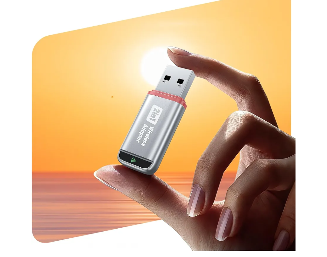 2-in-1 Wireless CarPlay Adapter 2026 Support Apple CarPlay & Android Auto, Fast Auto-Connect, No Latency, Mini Bluetooth Dongle Convert Wired to Wireless Compatible with iPhone & Android Silver U3