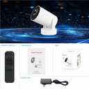 Mini Projector with WiFi and Bluetooth, Support 4K 170 ANSI Auto Keystone Correction, 5W Soundbase Speaker, 210 Rotatable Portable Projector, 25"-110" Screen Video Projector for Smartphone/Laptop