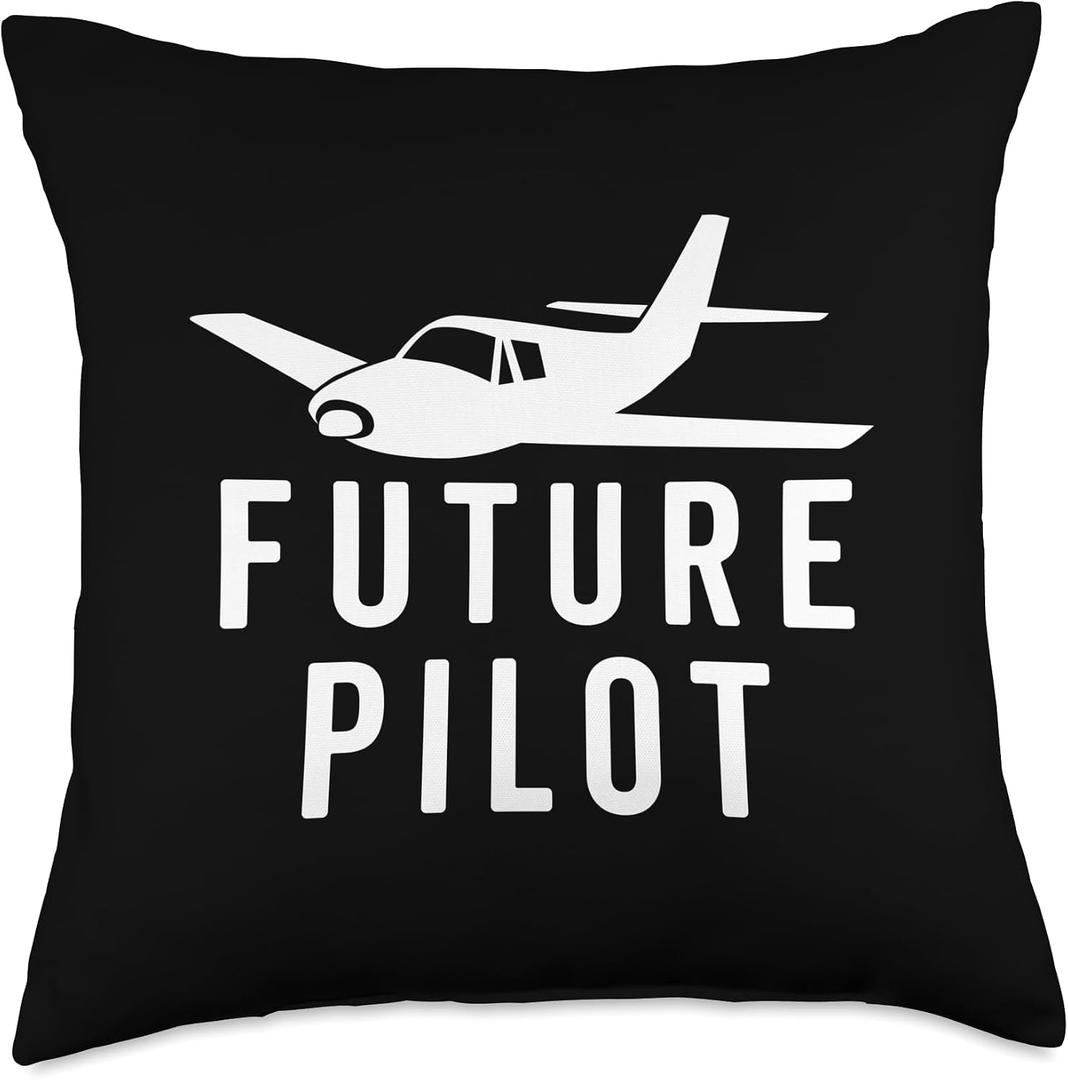 Future Pilot Aiplane Aviation Student Fly Plane Enthusiast Throw Pillow