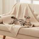 3 Pcs Calming Blankets Fluffy Premium Fleece Pet Blanket Soft Sherpa Throw for Dog Puppy Cat Beige Small (23" x16'')