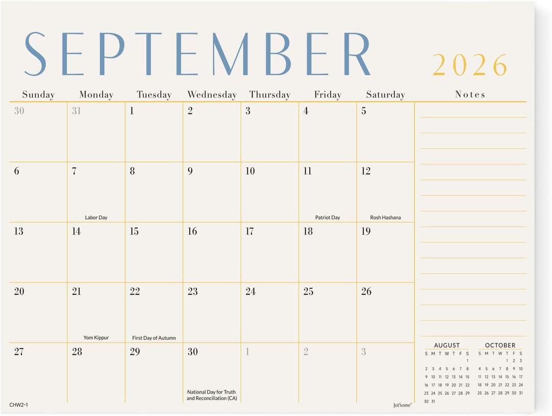 Jotsome Large Desk Calendar 2026-2027, Desktop Calendar, 21" x 16.5"