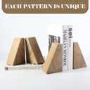 Karibiber Marble Bookends for Heavy Books, Decorative Book Ends for Shelves, Unique Marble Stone Durable and Heavy Book Ends for Hardback Books & CDS, Book Stopper/Holder, Set of 2(Moca Jade)