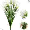 Vlorart 33" Artificial Plants 6 Pack Onion Tall Grass Greenery, Faux Fake Grass Shrubs Plant Flowers Wheat Grass for House Home Indoor Outdoor Office Room Gardening Indoor Dcor-White