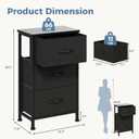 DUMOS 3 Drawer Nightstand for Bedroom, Small Night Stand Chest of Drawers, 11.8"D x 15.7"W x 29.5"H