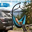 Trailer Hammock Hitch Stand for 2" Vehicle Receiver, Heavy-Duty Hammock Mount for Outside, Includes Nylon Hanging Chair & Storage Bag - for Camping, Outdoor, Travel (350lbs Capacity) (Large Size)
