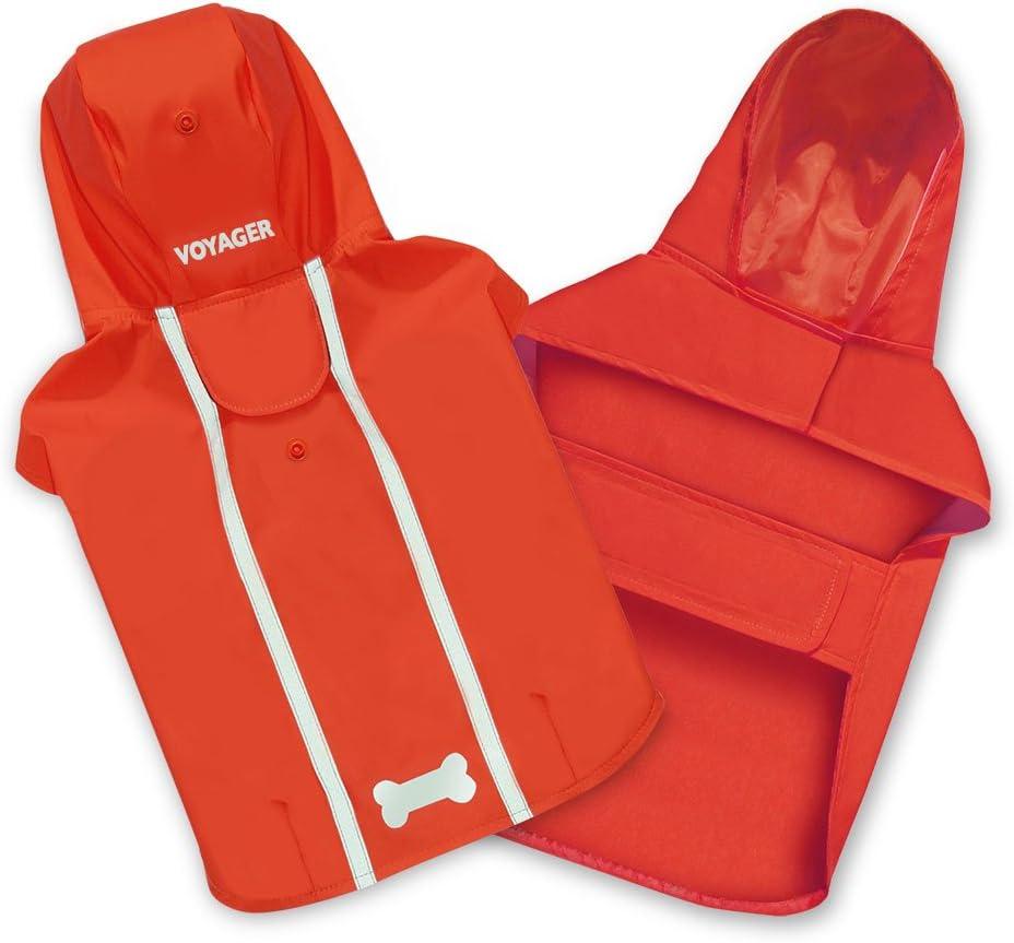 Best Pet Supplies Voyager Waterproof Dogs Rain Poncho, Red, S