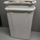 Knape & Vogt 35-Qt Replacement Trash Can, Kitchen Garbage Bin, in-Cabinent Trash Bin, 17-1/2" x 14-1/4" by 9-1/3", QT35PB-WH, White, 2pc