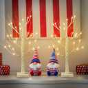 4th of July Decorations,2 Pack 2 FT Birch Tree with Led Lights,4th of July Tree for Home Hanging Ornaments,Patriotic Tree for Patriotic Decorations,Christmas,Table Decor,Battery Operated