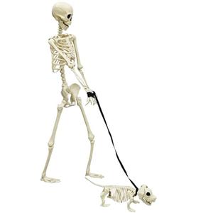 PETZOOKA 5.4FT Halloween Skeleton Life Size Human Adult Skeletons with Skeleton Dog Halloween Decorations for Indoor Outdoor Garden Lawn, Haunted House Props, Spooky Scene Party Decor