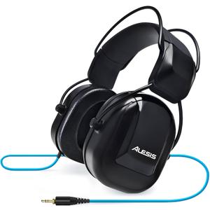 Alesis DRP100 - Audio-Isolation Electronic Drums Headphones for Monitoring, Practice or Stage Use with 1/4" Adapter and Protective Bag