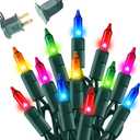 Dazzle Bright Multi-Colored Christmas Mini String Lights, 20FT 100 Count Incandescent Waterproof Fairy Lights Plug in, Connectable Christmas Decorations for Indoor Outdoor Home Party Garden Yard