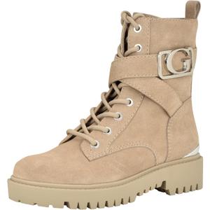 GUESS Women's Orana Combat Boot (8.5, Taupe Suede 240)