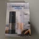 Electric Salt and Pepper Grinder Set, Rechargeable Automatic Pepper Mill Grinder with LED Light, Adjustable Coarseness shakers, One-Hand Operation for Kitchen(2 Pack, Upgrade Black+Black)