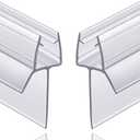 2-Pack Butecare Frameless Shower Door Bottom Seal with Long Sweep for Glass Doors Stop Shower Leaks and Create a Water Barrier (1/4 x 36)