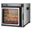 YASHE Food Dehydrator Machine, 9-Tray Stainless Steel Jerky Dehydrator, 1000W Food Dryer with Adjustable Timer & Temperature, Recipes Included for Meat, Fruits, and Herbs