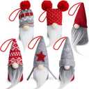 D-FantiX Gnome Christmas Ornaments Set of 6, Handmade Swedish Tomte Gnomes Decorative Ornaments Plush Christmas Decorations Tree Hanging Scandinavian Santa Elf Home Table Decor 2025