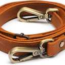 Full Grain Leather Replacement Strap for Handbags, Purses, Crossbody Bags, & Laptop Cases | Adjustable Shoulder Strap with Swivel Clasps | Camel, 0.6 in. Wide