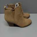 mysoft Women's Ankle Boots V Cut Side Elastic Panel Stacked Chunky Heel Booties with Side Zipper, Size 8.5
