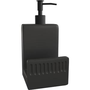 Matte Ceramic Dish Soap Dispenser and Sponge Holder, Black, 4 x 7.8 Inch Matte Ceramic Dish Soap Dispenser and Sponge Holder, Black, 4 x 7.8 Inch