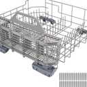 Upgraded WD28X26099 Dishwasher Lower Dishrack Assembly & WD28X10128 Silverware Basket Compatible with GE Dishwashers. Replacement number WD28X34744 WD28X10346, WD28X22506, WD28X22696, WD28X24396 etc