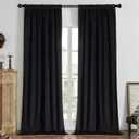 Joydeco Black 100% Blackout Curtains 96 Inch 2 Panels, Luxury Thermal Insulated Black Velvet Curtains for Bedroom Living Room, Soundproof Blackout Window Drapes, Rod Pocket & Back Tab (52W x 96L)