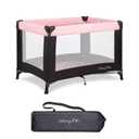 Dream On Me Nest Portable Playard in Pink with Carry Bag & Shoulder Strap  Lightweight, Easy Setup Baby Playard with Breathable Mesh, Soft Fabric & Removable Padded Mat