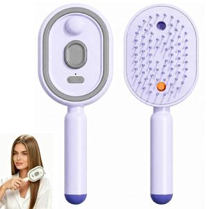5 in 1 Electric Spray air Cushion Massage Comb, 2026 Upgraded Rechargeable Air Cushion Hair Brush, Retractable Hairs Massage Brush for Frizzy Hair & Scalp Care, Anti-Static & Detangling (purple)