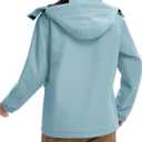 ASPO Women's Ski Jacket Waterproof Winter Jacket Insulated Warm Fleece Lined Windproof Snow Coats with Hood Snowboarding (Blue, L)