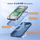 Miracase Compatible with iPhone 15 Case, [Soft Anti-Scratch Microfiber Lining], Liquid Silicone Case Gel Rubber Shockproof Drop Protection Phone Case for iPhone 15, Glass Blue