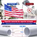 PHITRIC Flag Pole, Tangle Free Spinning Stainless Steel Rustproof Flagpole for 3x5 Sports Fan Outdoor Flags for Outside House (White, 6FT, Without Bracket)