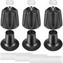 Enhon Bathtub and Shower 3 Handle Remodel Trim Kit Compatible with Pfister Verve Tub Shower, Faucet Knob Replacement Include 1 Hot 1 Cold 1 Diverter and 3 Flanges (Matte Black)